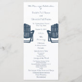 Adirondack Chaises Blue Beach Wedding Programme (Devant)