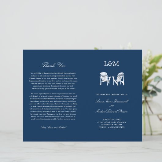 Adirondack Chaises de plage Programme de mariage b (Debout devant)