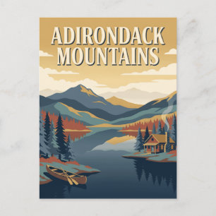 Adirondack-gebergte New York Retro Reisposter Briefkaart