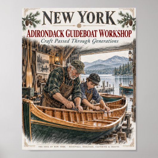 Adirondack Gidsboot Workshop Poster (Voorkant)
