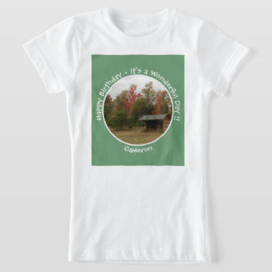 Adirondack Lean-to in de herfst Verjaardagsfeestar T-shirt