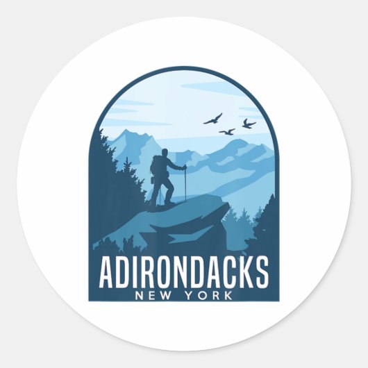 Adirondack Mountain Climate Hiking Mountainer Ad Ronde Sticker (Voorkant)