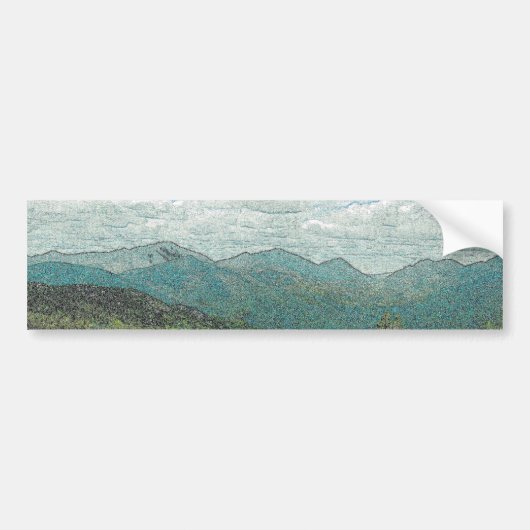 Adirondack Mountain Peaks Panorama Bumpersticker (Voorkant)
