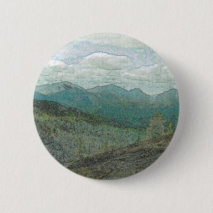 Adirondack Mountain Peaks Panorama Ronde Button 5,7 Cm