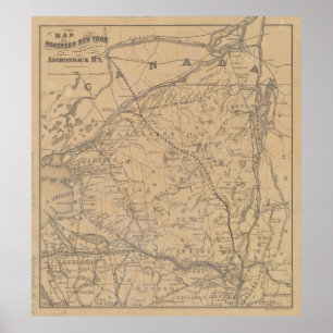 Adirondack Mountains Railroad Map (1895) 2 Poster