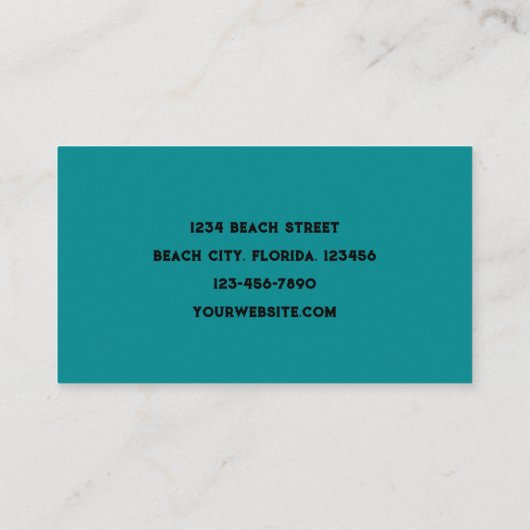 Adirondack Pink Blauwgroen Beach Chairs Visitekaartje (Achterkant)