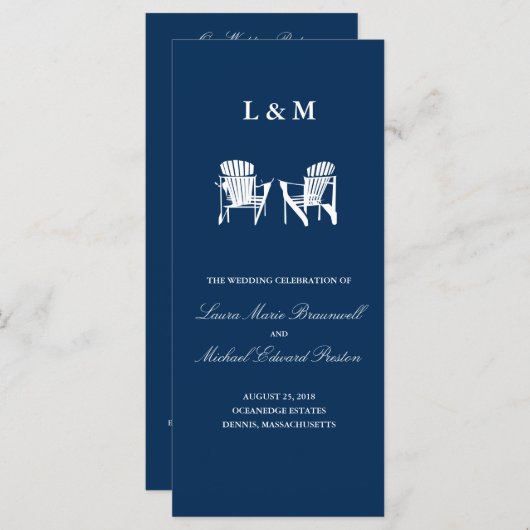 Adirondack Stoelen | Ceremony-programma Programma (Voorkant / Achterkant)