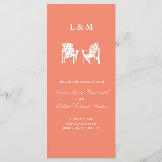 Adirondack Stoelen | Ceremony-programma Programma (Voorkant)