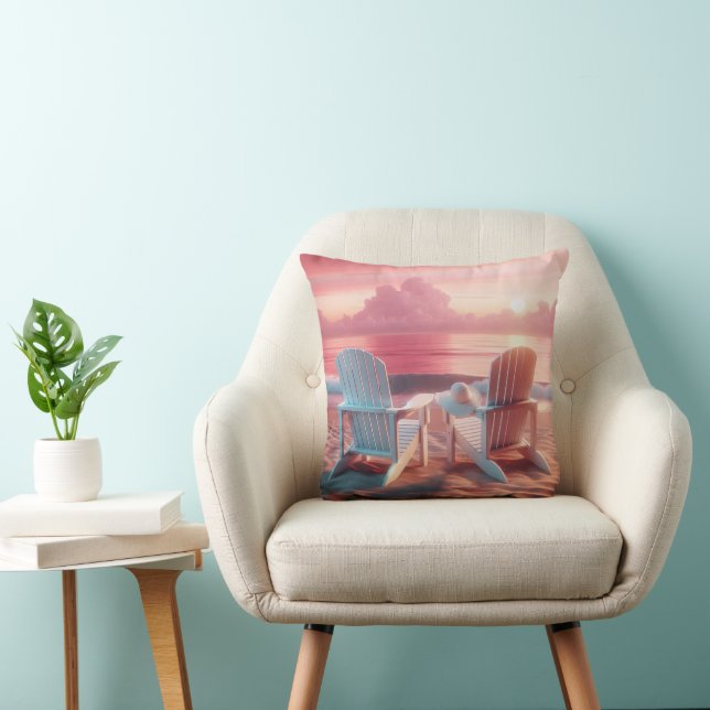 Adirondack stoelen in roze zonsondergang kussen (Stoel)