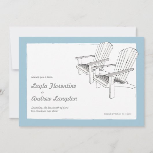 Adirondacks d'été Enregistrer la date Invitation (Devant)