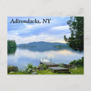 Adirondacks, NY Lake et carte postale Kayaks