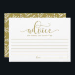 Adivce en calligraphie d'or pour l'épouse d'être<br><div class="desc">Conseil en calligraphie d'or pour la carte de mariée à devenir | Écrivez votre conseil pour la future mariée avec cette carte de souvenirs vierge. Il présente une calligraphie géologique avec motif de feuillage. Des éléments correspondants sont disponibles.</div>
