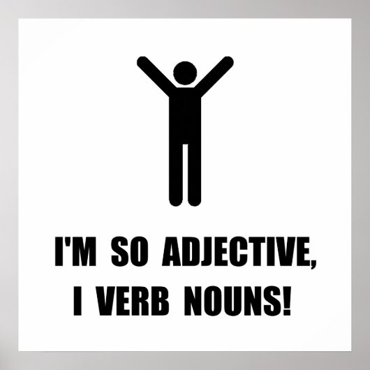 Adjectief Verb Nouns Poster (Voorkant)