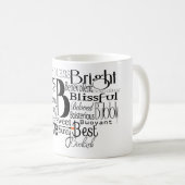 Adjectief Word Cloud beginnend met letter B Koffiemok (Voorkant rechts)