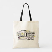 Adjectief Word Cloud beginnend met letter D Tote Bag (Achterkant)