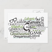 Adjectief Word Cloud beginnend met letter G Briefkaart (Voorkant / Achterkant)