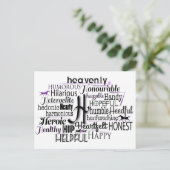 Adjectief Word Cloud beginnend met letter H Briefkaart (Staand voorkant)