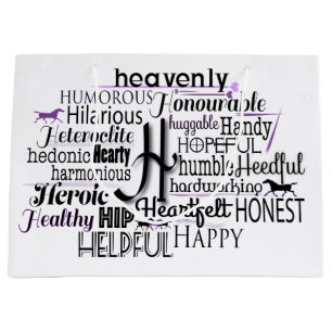 Adjectief Word Cloud beginnend met letter H Large Cadeauzakje