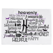 Adjectief Word Cloud beginnend met letter H Large Cadeauzakje (Achterkant)