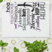 Adjectief Word Cloud beginnend met letter H Theedoek (Gevouwen)