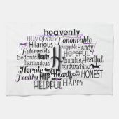 Adjectief Word Cloud beginnend met letter H Theedoek (Horizontaal)