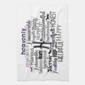 Adjectief Word Cloud beginnend met letter H Theedoek (Verticaal)