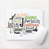 Adjectief Word Cloud beginnend met letter J Muismat (Met muis)