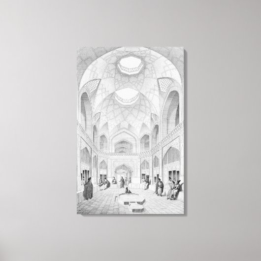 Adji Seid Hussein Bazaar uit 'Voyage' in Kashan Canvas Afdruk (Voorkant)