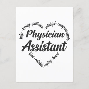 Adjunct-assistent Hart Word Cloud Feestdagenkaart