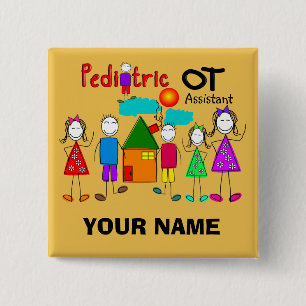 Adjunct-Buttonnen bij pediatrische beroepsbehandel Vierkante Button 5,1 Cm