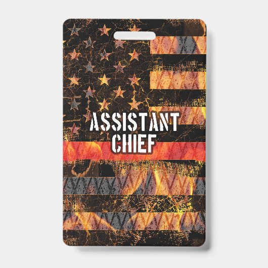 Adjunct-chef brandweer Vlag Badge (Voorzijde)