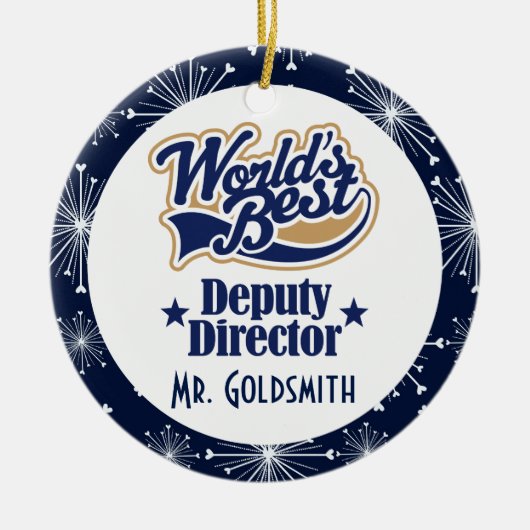 Adjunct-directeur Gepersonaliseerde Gift Ornament (Voorkant)