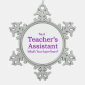 Adjunct-leraar Tin Sneeuwvlok Ornament (Voorkant)