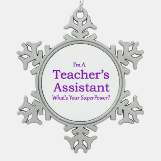 Adjunct-leraar Tin Sneeuwvlok Ornament