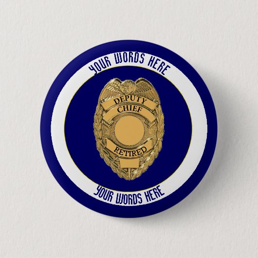 Adjunct-politiechef in ruste ronde button 5,7 cm (Voorkant)