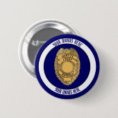 Adjunct-politiechef in ruste ronde button 5,7 cm (Voorkant /achterkant)