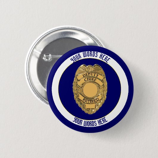 Adjunct-politiechef in ruste ronde button 5,7 cm (Voorkant /achterkant)