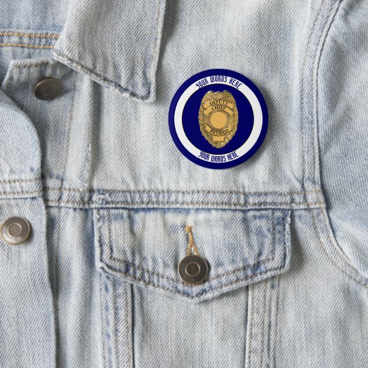 Adjunct-politiechef in ruste ronde button 5,7 cm (In situ)