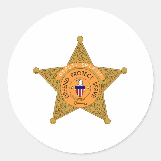 Adjunct-sheriff Badge Ronde Sticker (Voorkant)
