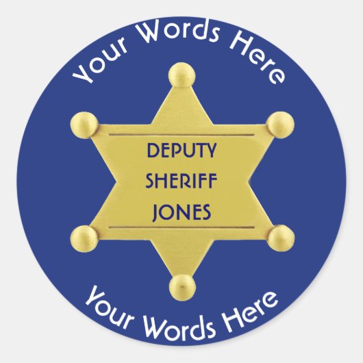 Adjunct Sheriff Gold Star Badge Custom Sticker (Voorkant)