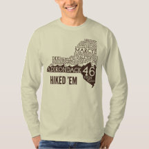 ADK46 Hiked Lange hoes T-Shirt (bruin Logo)