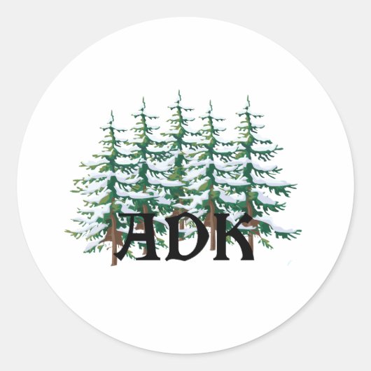 ADK Adirondack Pines Ronde Sticker (Voorkant)