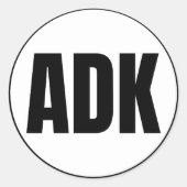 ADK - Autocollant rond classique de l'île Adak (Devant)