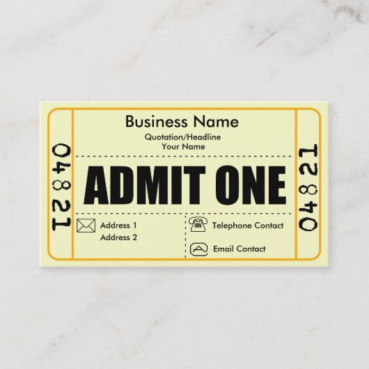 Admettez un carte de visite (Devant)