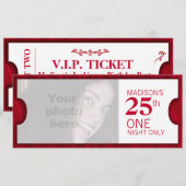 Admettre deux VIP 25e anniversaire invitation phot (Devant / Derrière)