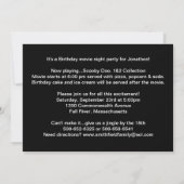 Admettre une invitation pour un film et une fête d (Dos)