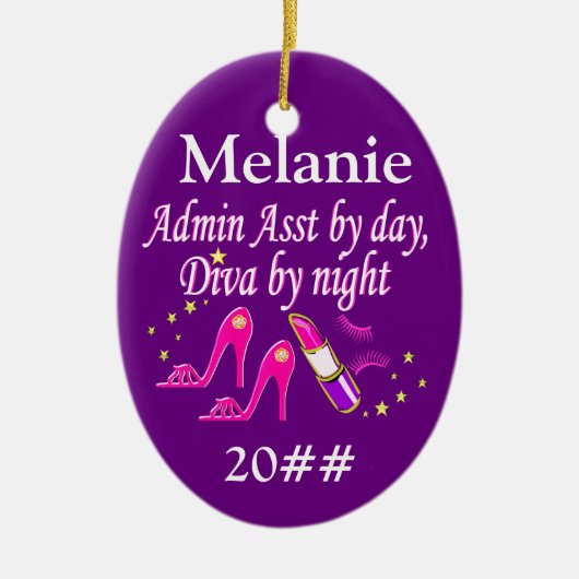 ADMIN ASST MODE QUEEN GEPERSONALISEERD ORNAMENT (Voorkant)