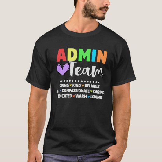 Admin Schoolassistent Squad Hoofdteam Admini T-shirt (Voorkant)