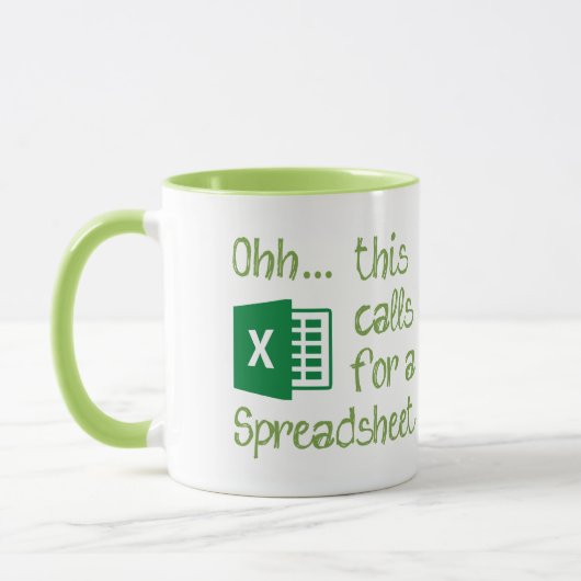 Administratief - Dit vraagt om een spreadsheet Mok (Links)
