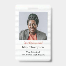 Administratief identiteitsbadge met foto voor teru